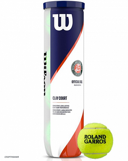 WRT115000 Мяч для тенниса Wilson Roland Garros Clay CT 4 салатовый, черный