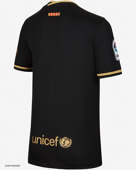 CD4499-011 Детская игровая футболка Nike FCB BRT Stad JSY SS AW JR черный, золотистый