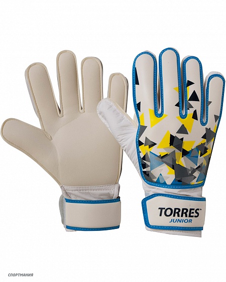 FG05212-5 Детские перчатки вратарские Torres белый, синий, желтый, черный