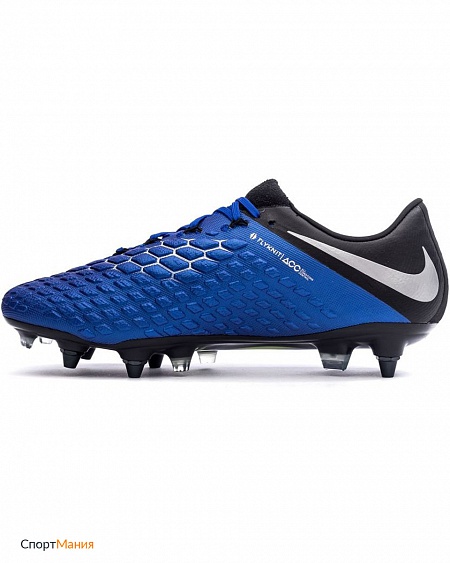 AJ3810-400 Бутсы Nike Hypervenom Phantom III Elite SG-PRO Anti-Clog синий, черный