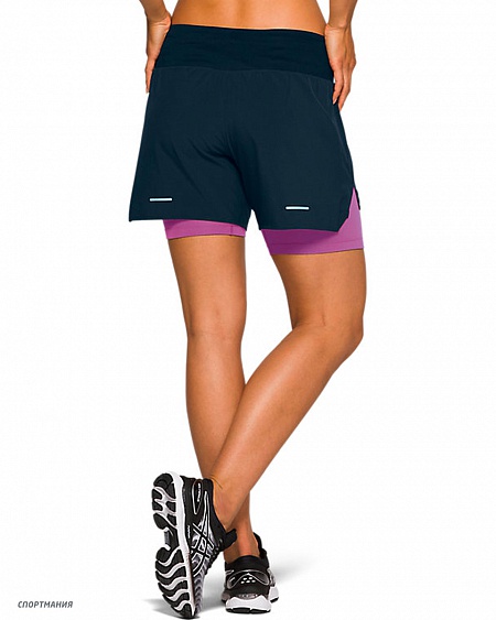 2012A771-404 Шорты спортивные Asics Road 2-N-1 5.5IN SHORT W темно-синий, фиолетовый