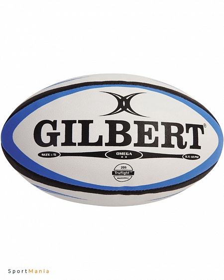 G0010 Мяч для регби Gilbert Omega белый, голубой, черный