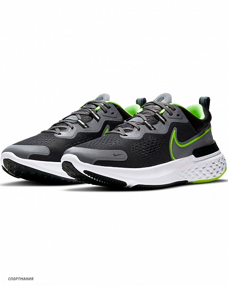 CW7121-002 Кроссовки Nike React Miler 2 серый, зеленый, белый