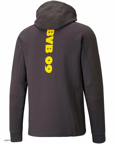 76432305 Толстовка Puma BVB ФК Боруссия Дортмунд темно-серый, желтый
