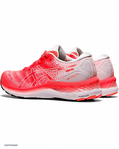 1012B140-600 Кроссовки беговые женские Asics Gel-Nimbus 23 Tokyo коралловый, белый
