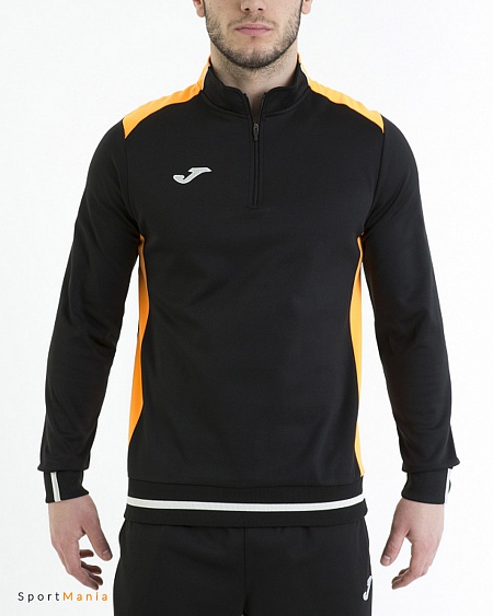 100421.150 Джемпер на короткой молнии Joma Campus II черный, оранжевый
