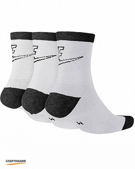 SX6065-100 Носки Nike Sportswear Striped Low Crew Sock (3 пары) белый, черный
