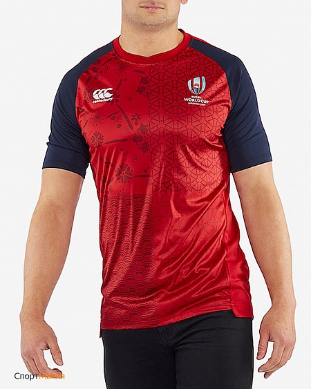 Q-A003570468 Футболка Canterbury RWC19 Poly Tee красный, темно-синий