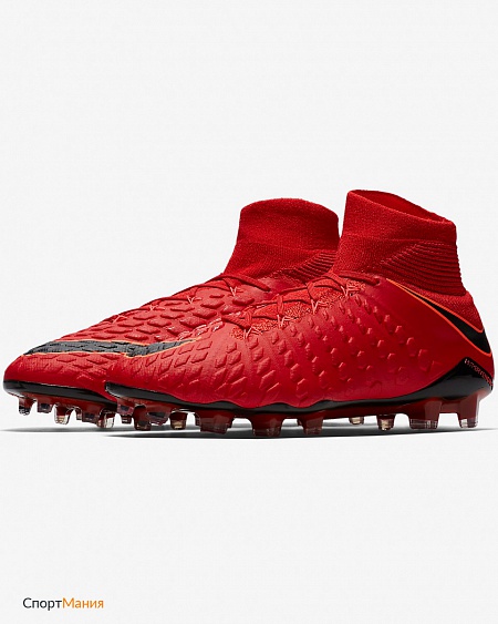 860643-616 Бутсы Nike Hypervenom Phantom III DF FG красный, черный