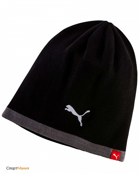 2121101 Шапка Puma Reversible Beanie Royal-Grey черный, серый