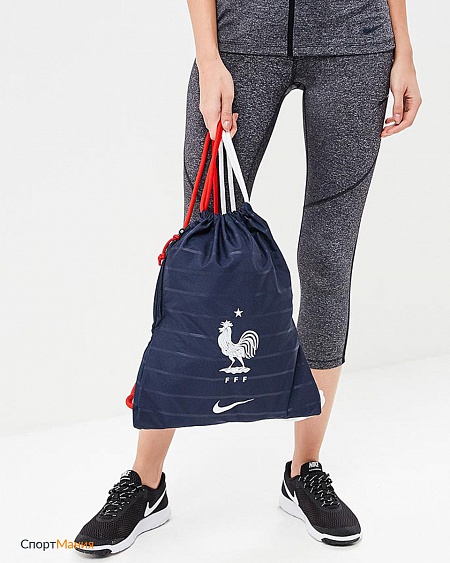 BA5464-451 Рюкзак-мешок Nike Stadium France Gymsack темно-синий, белый, красный