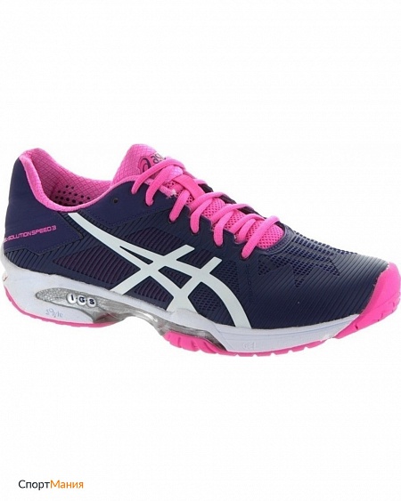 E650N-3301 Женские теннисные кроссовки Asics Gel Solution Speed 3 темно-синий, розовый