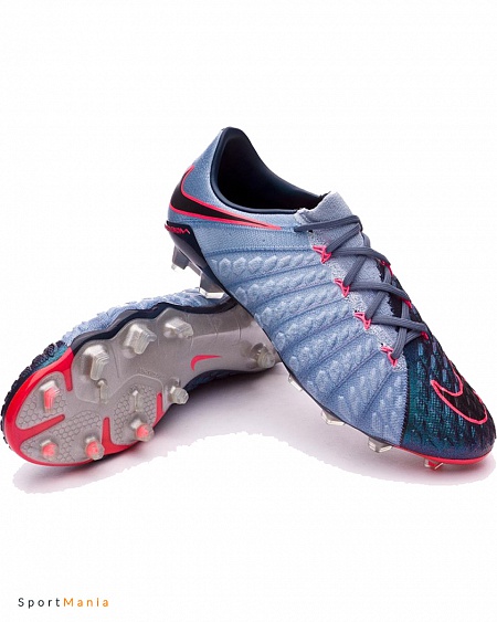 852567-400 Бутсы Nike Hypervenom Phantom III FG зеленый, голубой, розовый
