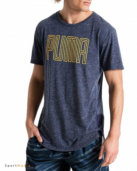 51528209 Футболка Puma Dri-release Novelty Graphic темно-синий, желтый