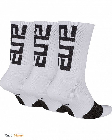 SX7627-100 Носки Nike Elite Crew 3 пары белый, черный